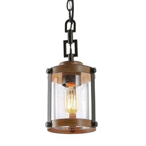 LNC Roth Mini Pendant Lighting Rustic Seeded Glass Cylinder for Kitchen Island