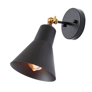 LNC Canes 6.3-in Matte Black Modern/Contemporary LED Wall Sconce