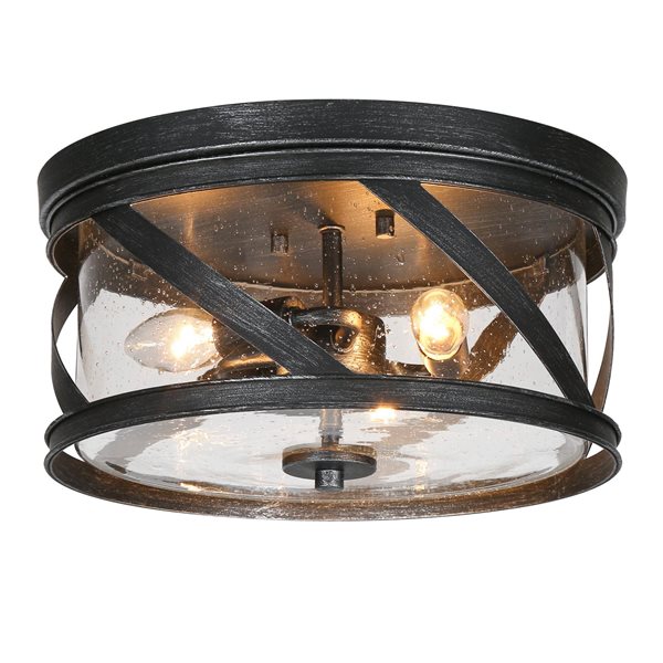 LNC Vine 3-Light 13-in Brushed Black LED Semi-Flush Mount Light