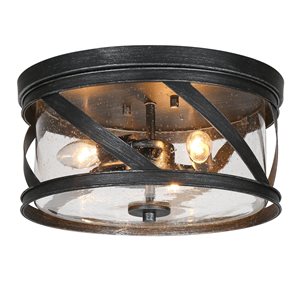 LNC Vine 3-Light 13-in Brushed Black LED Semi-Flush Mount Light