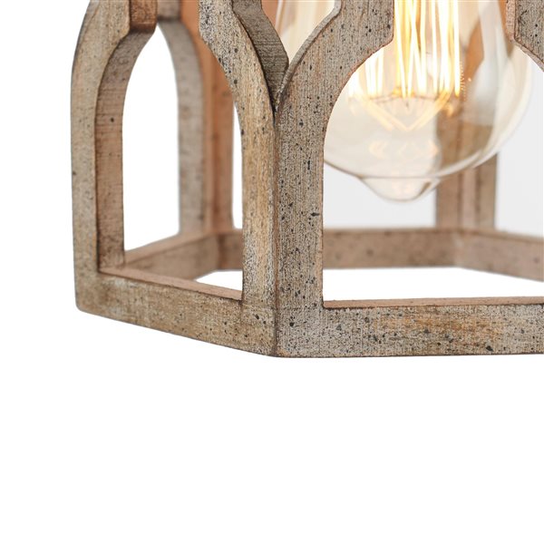 LNC Quaint Distressed Wood and Rustic Bronze Farmhouse Kitchen Island Light