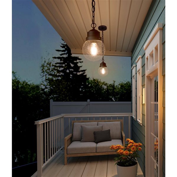 LNC Pavilion Bronze Farmhouse Globe Outdoor Pendant Light