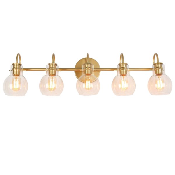 LNC Charm 5-Light Gold Modern/Contemporary Vanity Light Bar