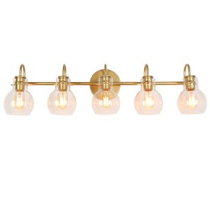 LNC Charm 5-Light Gold Modern/Contemporary Vanity Light Bar