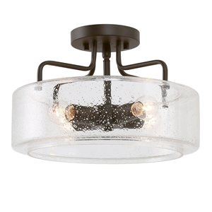 LNC Lyra 4-Light 12-in Bronze Incandescent Semi-Flush Mount Light