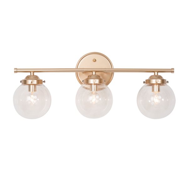 LNC Orthodox 3-Light Gold Modern Vanity Light Bar