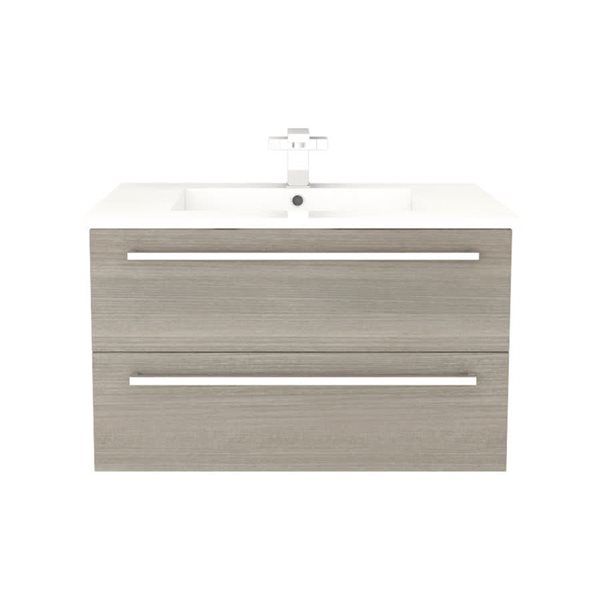 Cutler Kitchen & Bath Silhouette  30-in Aria Wall-Mount Vanity w/ White Acrylic Top and Single Sink