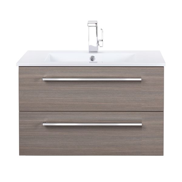 Cutler Kitchen & Bath Silhouette  30-in Aria Wall-Mount Vanity w/ White Acrylic Top and Single Sink