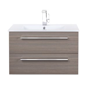 Meuble-lavabo mural Silhouette plan similimarbre blanc Cutler Kitchen & Bath 30 l. x 19 p. x 20 po-in h., Aria