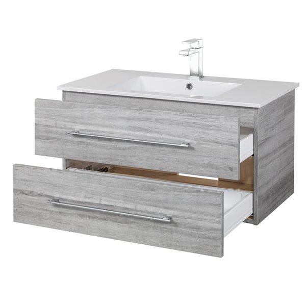 Cutler Kitchen & Bath Kato 36-in Soho Wall-Mount Vanity w/ White Acrylic Top and Single Sink