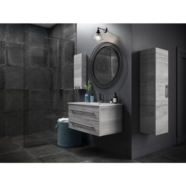 Cutler Kitchen & Bath Kato 36-in Soho Wall-Mount Vanity w/ White Acrylic Top and Single Sink