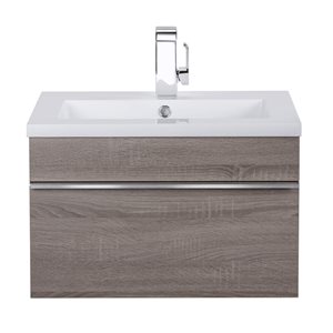 Cutler Kitchen & Bath Trough 24-in Dorato Wall-Mount Vanity w/ White Acrylic Top and Single Sink