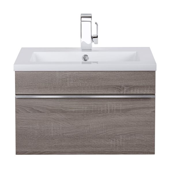 Meuble-lavabo simple Trough Dorato 24 po gris comptoir en acrylique blanc