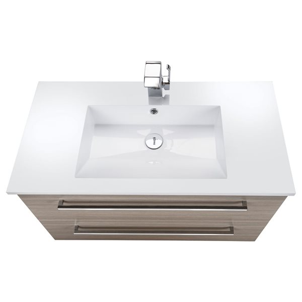 Cutler Kitchen & Bath Silhouette 36-in Aria Wall-Mount Vanity w/ White Acrylic Top and Single Sink