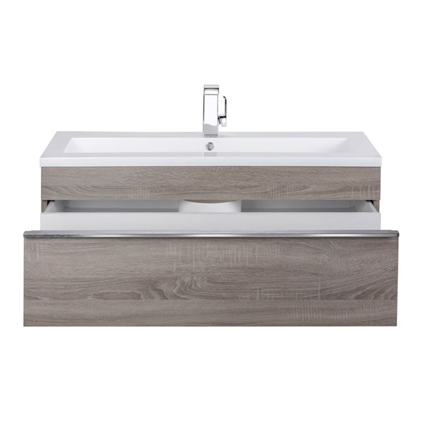 Cutler Kitchen & Bath Trough 42-in Dorato Wall-Mount Vanity w/ White Acrylic Top and Single Sink