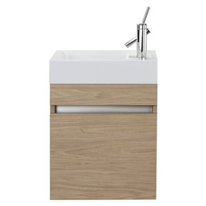 Meuble-lavabo mural Piccolo Cutler Kitchen & Bath plan similimarbre blanc 18 l. x 10 p. x 26 po-in h., Casting Light