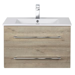 Cutler Kitchen & Bath Kato 30-in Organic Wall-Mount Vanity w/ White Acrylic Top and Single Sink