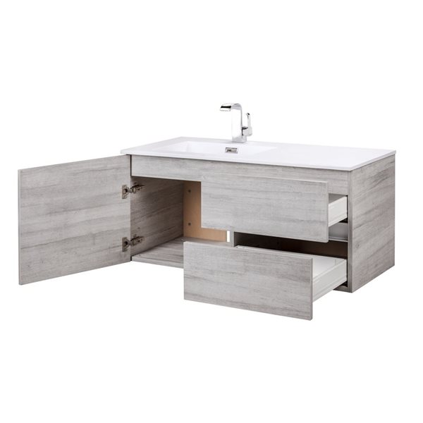 Cutler Kitchen & Bath Beachwood 42-in Soho Wall-Mount Vanity w/ White Acrylic Top and Single Sink