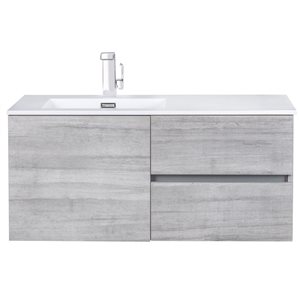 Meuble-lavabo mural Beachwood plan similimarbre blanc Cutler Kitchen & Bath 42 l. x 18,25 p. x 20 po-in h., Soho