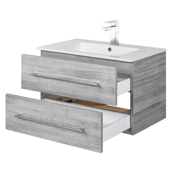 Cutler Kitchen & Bath Kato 30-in Soho Wall-Mount Vanity w/ White Acrylic Top and Single Sink