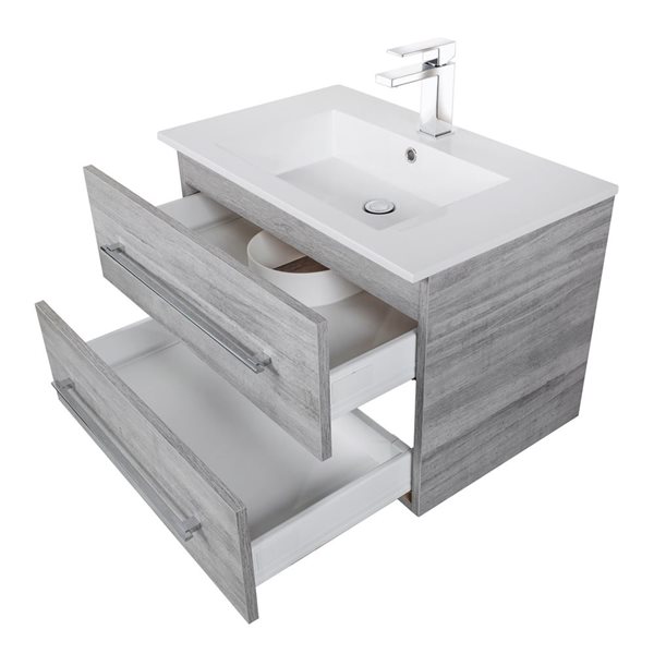 Cutler Kitchen & Bath Kato 30-in Soho Wall-Mount Vanity w/ White Acrylic Top and Single Sink