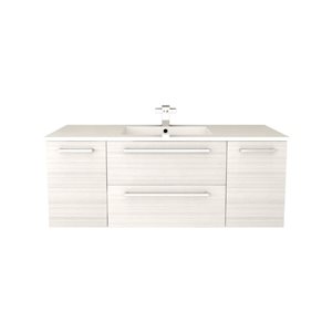 Meuble-lavabo mural Bianco plan similimarbre blanc Cutler Kitchen & Bath 48 l. x 19 p. x 20 po-in h., blanc