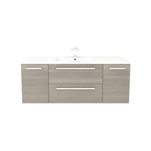 Cutler Kitchen & Bath Silhouette  48-in Aria Wall-Mount Vanity w/ White Acrylic Top and Single Sink