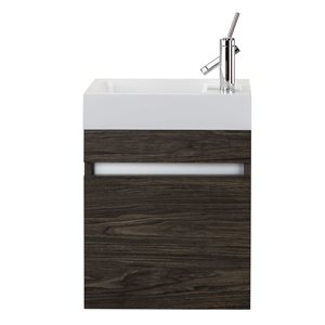 Piccolo 18-inch W x 10-inch D x 25-inch H Wall Mounted Bathroom Vanity in Tete with Cultured Marble Top