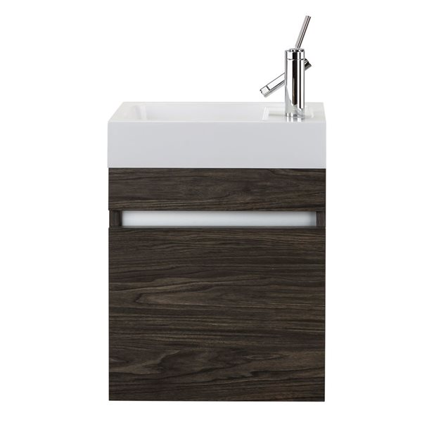 Meuble-lavabo mural Piccolo plan similimarbre blanc Cutler Kitchen & Bath 18 l. x 10 p. x 25 po-in h., Tete