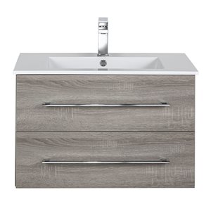 Cutler Kitchen & Bath Kato 30-in Dorato Wall-Mount Vanity w/ White Acrylic Top and Single Sink