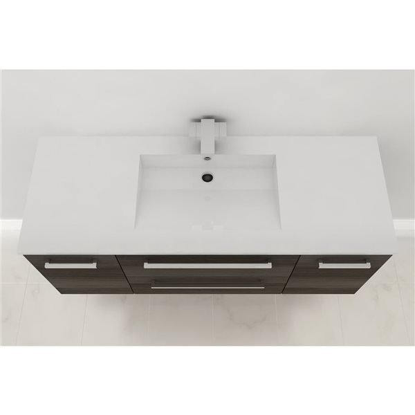 Meuble-lavabo mural Bianco plan similimarbre blanc Cutler Kitchen & Bath 48 l. x 19 p. x 20 po-in h., blanc