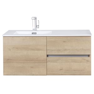 Cutler Kitchen & Bath Beachwood 42-in Organic Wall-Mount Vanity w/ White Acrylic Top and Single Sink