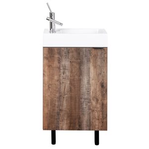 Ensemble de meuble-lavabo simple Studio plan similimarbre blanc Cutler Kitchen & Bath 18 l. x 10,25 p. x 34 po-in H .