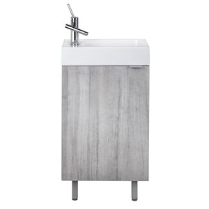 Cutler Kitchen & Bath Studio 15-in Gray Wall-Mount Vanity w/ White Acrylic Top and Single Sink