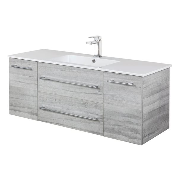 Meuble-lavabo mural Kato Cutler Kitchen & Bath plan similimarbre blanc 48 l. x 19 p. x 20 po-in h., Soho