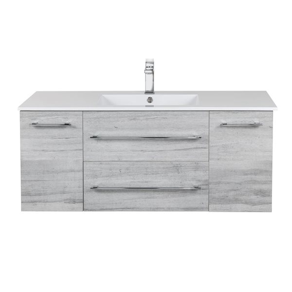 Kato 48-inch W x 19-inch D x 20-inch H Wall Mounted Bathroom Vanity in Soho with Cultured Marble Top