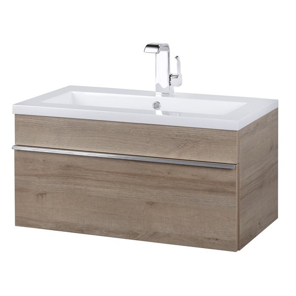 Cutler Kitchen & Bath Trough 30-in Organic Wall-Mount Vanity w/ White Acrylic Top and Single Sink