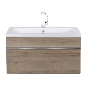 Cutler Kitchen & Bath Trough 30-in Organic Wall-Mount Vanity w/ White Acrylic Top and Single Sink