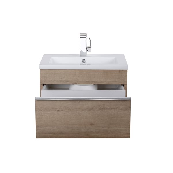 Meuble-lavabo mural Trough Cutler Kitchen & Bath plan similimarbre blanc 24 l. x 16 p. x 15 po-in h., Organic