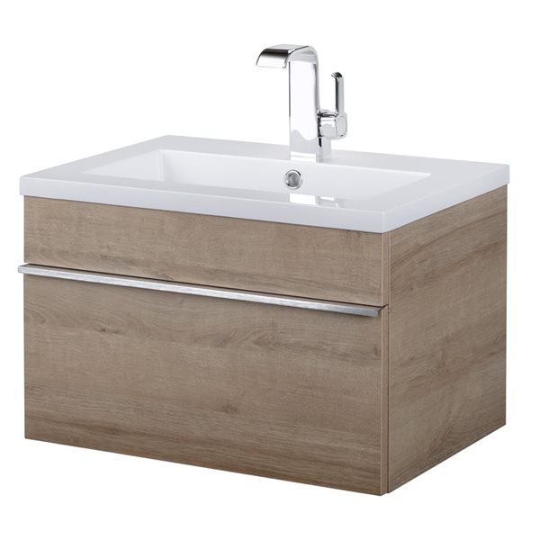 Meuble-lavabo mural Trough Cutler Kitchen & Bath plan similimarbre blanc 24 l. x 16 p. x 15 po-in h., Organic