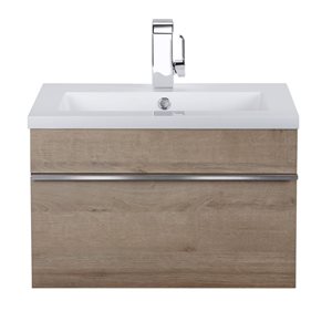 Trough 24-inch W x 16-inch D x 15-inch H Wall Mounted Bathroom Vanity in Organic with Cultured Marble Top