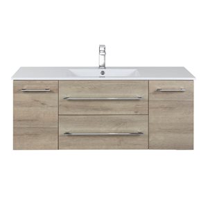 Kato 48-inch W x 19-inch D x 20-inch H Wall Mounted Bathroom Vanity in Organic with Cultured Marble Top