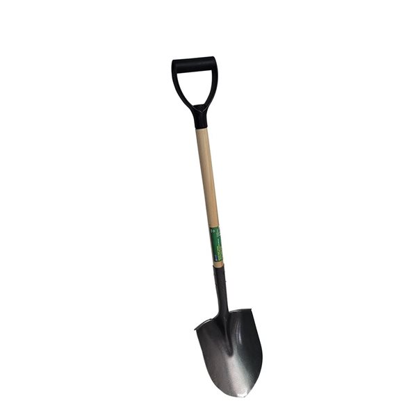 FARM-TUFF Large Round Point Shovel 33-in Long D Handle - Black