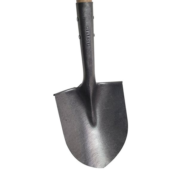 FARM-TUFF Large Round Point Shovel 33-in Long D Handle - Black