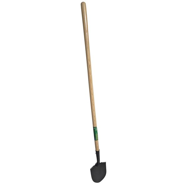 FARM-TUFF Small Round Point Shovel - 48-in Long Handle - Black