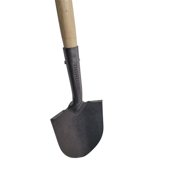 FARM-TUFF Small Round Point Shovel - 48-in Long Handle - Black