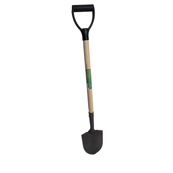 FARM-TUFF Small Round Point Shovel - 33-in Long D Handle - Black