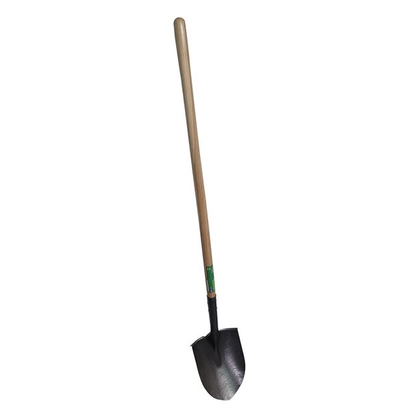 FARM-TUFF Large Round Point Shovel - 48-in Long Handle - Black