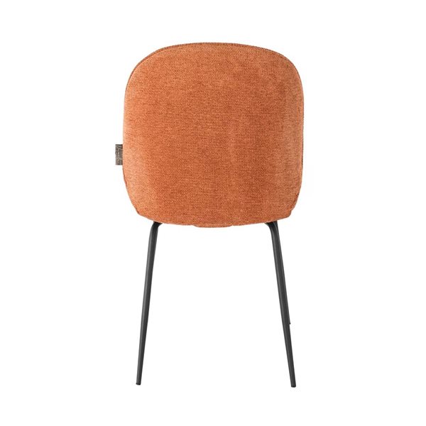Chaises d'appoint de salle à manger Ottolo de Vanilla Moulding tissu chenille gingembre pieds métal noir, ensemble de 2