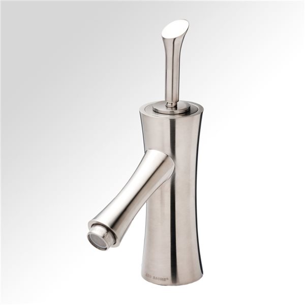 Robinet de salle de bains monotrou Bamboo par Spa Bathe nickel brossé monté sur cadre